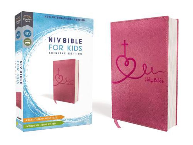 Cover image for NIV, Bible for Kids, Leathersoft, Pink, Red Letter, Comfort Print: Thinline Edition