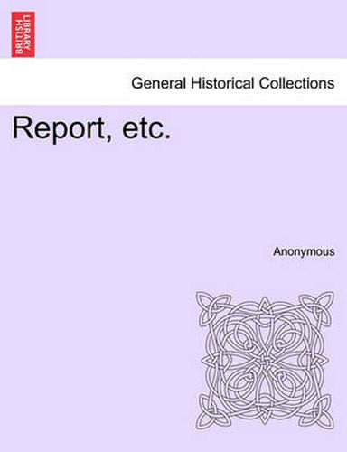 Cover image for Report, Etc.