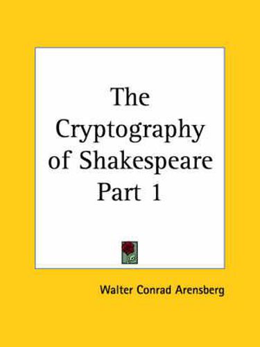 Cover image for The Cryptography of Shakespeare Part One (1922)