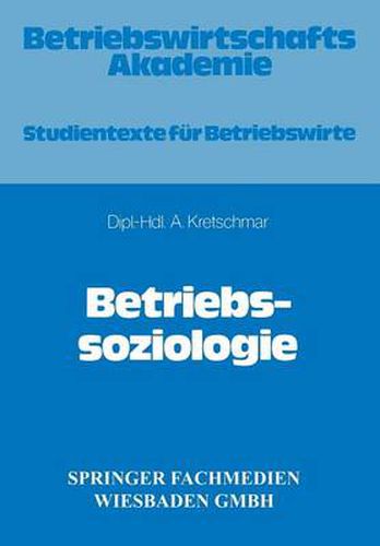 Cover image for Betriebssoziologie