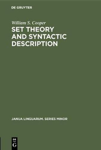 Cover image for Set Theory and Syntactic Description