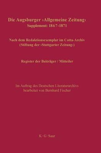 Cover image for Register der Beitrager / Mitteiler