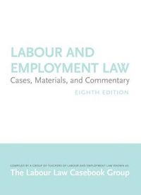 Cover image for Labour and Employment Law: Cases, materials, and commentary