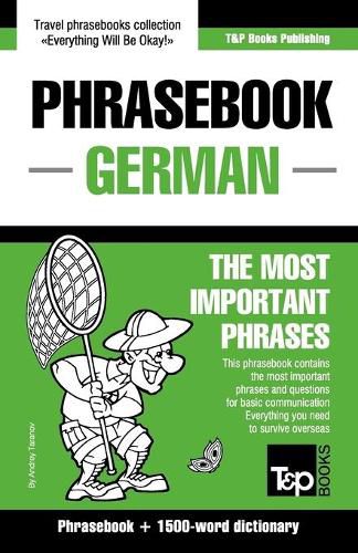 Cover image for English-German phrasebook and 1500-word dictionary