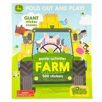 Cover image for John Deere Kids Farm: 500 Stickers and Puzzle Activities: Fold Out and Play!