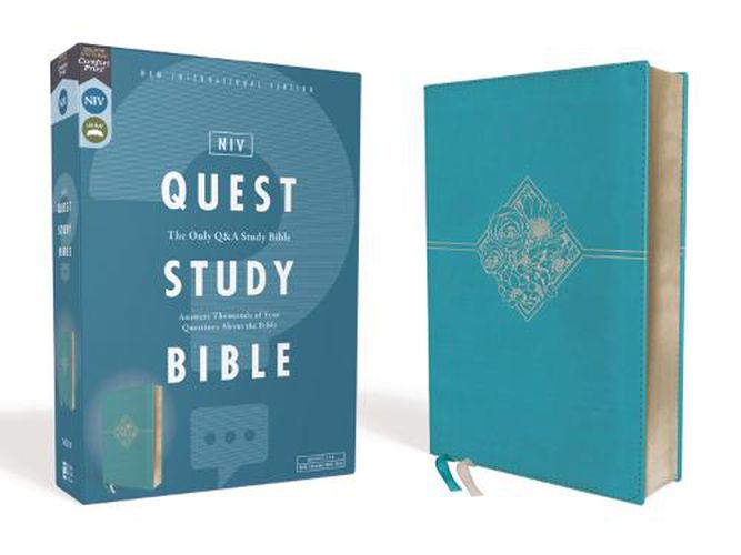 Cover image for NIV, Quest Study Bible, Leathersoft, Teal, Comfort Print: The Only Q and A Study Bible