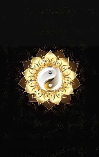 Cover image for Glowing Golden Ring Yang-Yang Lotus Flower Diary, Journal, and/or Notebook: Perfect for Fans of Astrology, Dark Magic, Fantasy, Mindfulness, Occult, Pilates, Wicca, and/or Witchcraft, Yoga