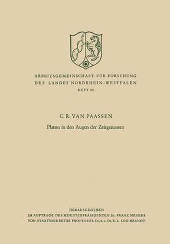 Cover image for Platon in Den Augen Der Zeitgenossen