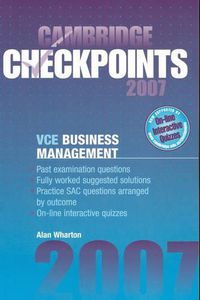 Cover image for Cambridge Checkpoints VCE Business Management 2007