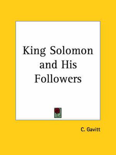 Cover image for King Solomon and His Followers (1894)