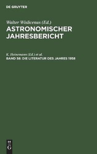 Cover image for Die Literatur Des Jahres 1958