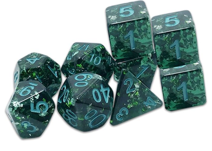 Verdigris Grecian Vase Dice - Traditional 9-set