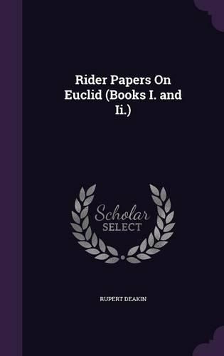 Cover image for Rider Papers on Euclid (Books I. and II.)
