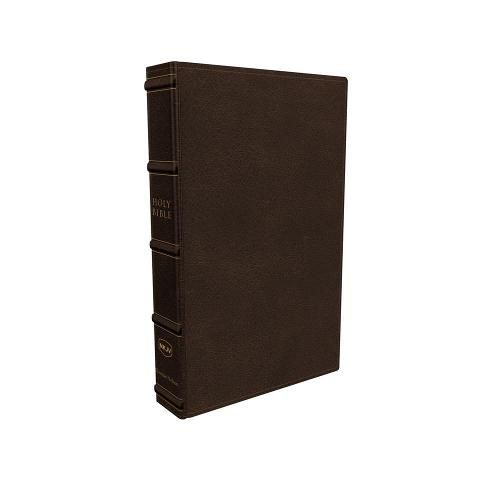 NKJV, Large Print Verse-by-Verse Reference Bible, Maclaren Series, Genuine Leather, Brown, Comfort Print: Holy Bible, New King James Version