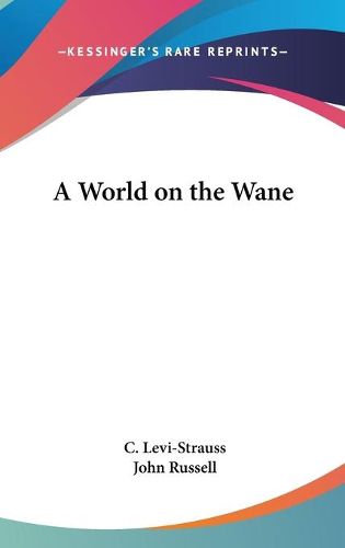 Cover image for A World on the Wane