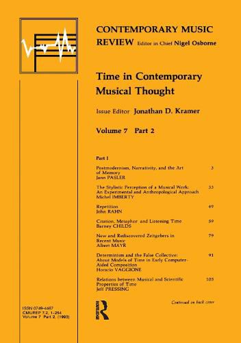 Cover image for Time in Contemporary Musical Thought