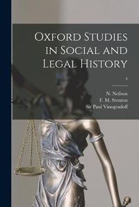 Cover image for Oxford Studies in Social and Legal History; 4