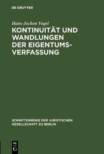 Cover image for Kontinuitat und Wandlungen der Eigentumsverfassung