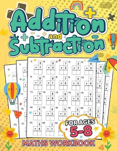 Cover image for Addition and Subtraction Math Book for Kids Ages 5-8