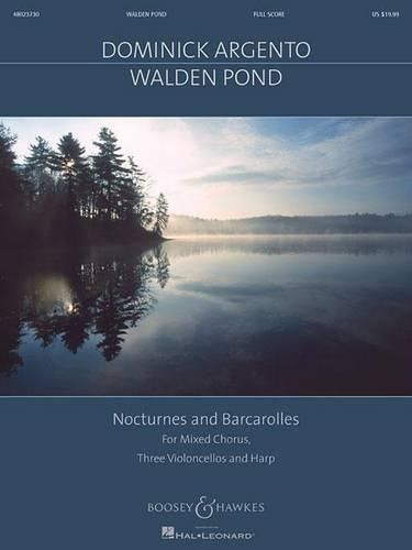 Cover image for Walden Pond for SATB Chorus, Three Violoncellos, and Harp - Full Score