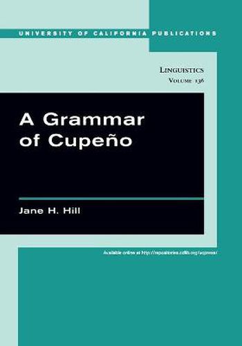 Cover image for A Grammar of Cupeno