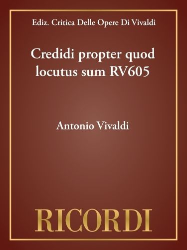 Cover image for Credidi Propter Quod Locutus Sum Rv605