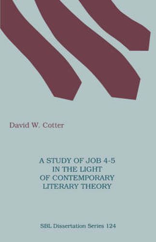 Cover image for A Study of Job 4-5 in the Light of Contemporary Literary Theory