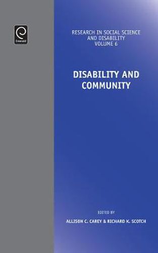 Cover image for Disability and Community