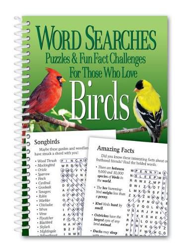 Cover image for Word Searches, Puzzles and Fun Facts for Those Who Love Birds