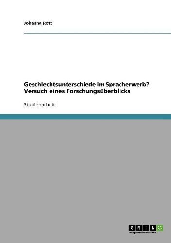 Geschlechtsunterschiede Im Spracherwerb? Versuch Eines Forschungsuberblicks