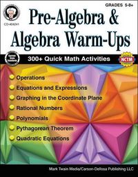 Cover image for Pre-Algebra and Algebra Warm-Ups, Grades 5 - 12