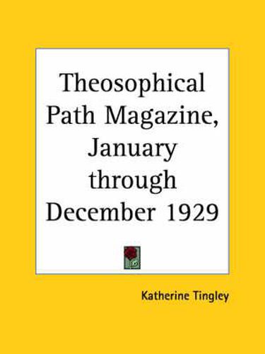 Cover image for Theosophical Path Magazine (1929)