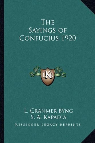 Cover image for The Sayings of Confucius 1920