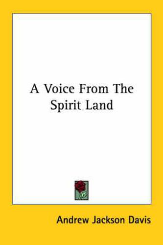 Cover image for A Voice from the Spirit Land