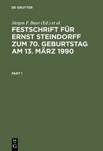 Festschrift Fur Ernst Steindorff Zum 70. Geburtstag Am 13. Marz 1990