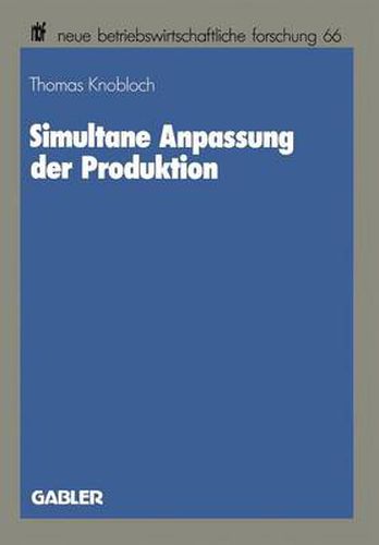 Cover image for Simultane Anpassung Der Produktion