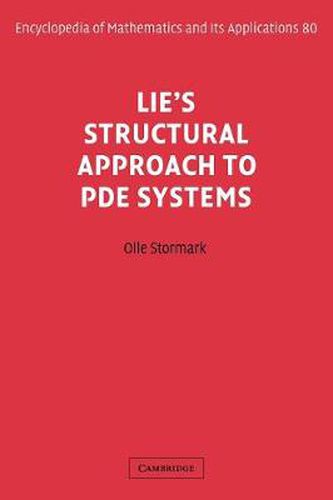 Cover image for Lie's Structural Approach to PDE Systems