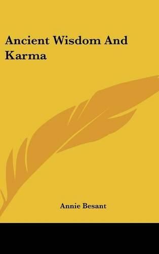 Cover image for Ancient Wisdom and Karma