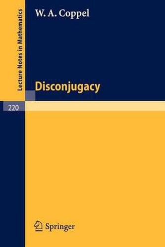 Cover image for Disconjugacy