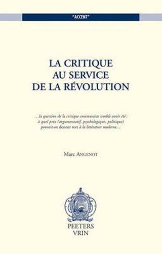 Cover image for La Critique au Service de la Revolution
