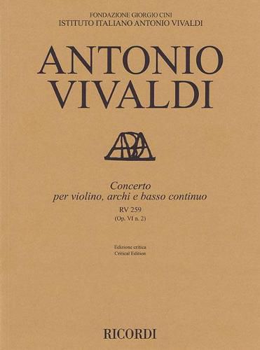 Concerto for Violin, Strings and Basso Continuo - Rv 259 Op. 6 No. 2: Score