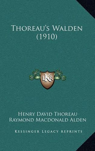 Cover image for Thoreau's Walden (1910)