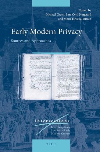 Cover image for Early Modern Privacy: Sources and Approaches