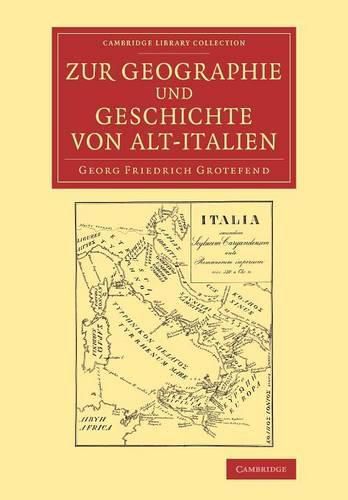 Cover image for Zur Geographie und Geschichte von Alt-Italien