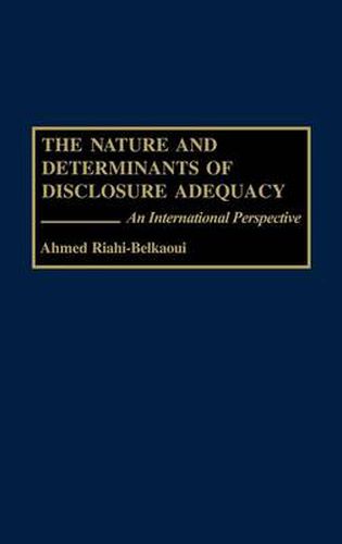 Cover image for The Nature and Determinants of Disclosure Adequacy: An International Perspective