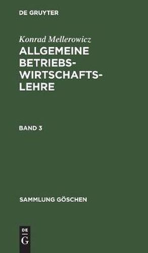 Cover image for Sammlung Goeschen Allgemeine Betriebswirtschaftslehre