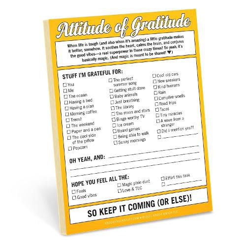 Cover image for Knock Knock Attitude of Gratitude Nifty Note Pad