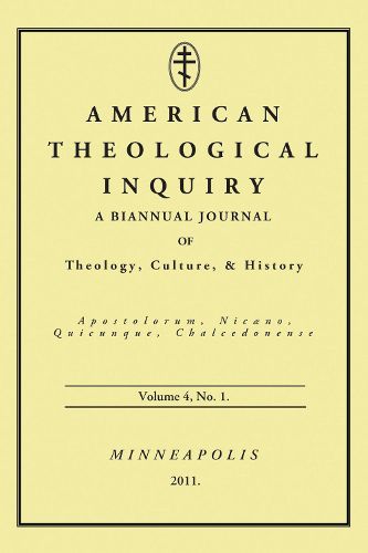 Cover image for American Theological Inquiry, Volume Four, Issue One