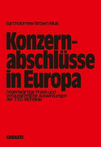 Cover image for Konzernabschlusse in Europa