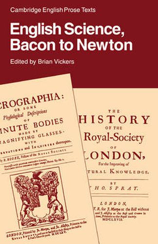 Cover image for English Science: Bacon to Newton